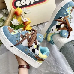 Mad|Aesthetic Sneakers*Boogzel Clothing Teen Craft Denim Star Sneakers Blue