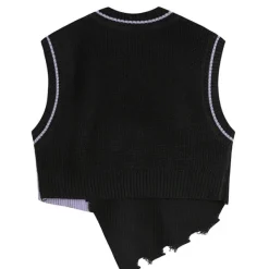 Knit Vests*Boogzel Clothing Teenage Drama Knit Vest Black/purple