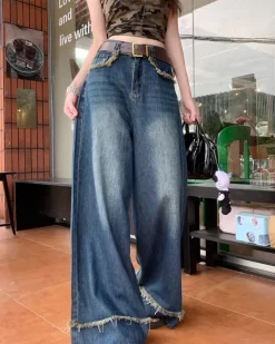 Jeans*Boogzel Clothing Teenage Drama Wide-Leg Jeans Blue