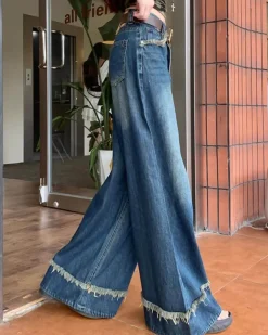 Jeans*Boogzel Clothing Teenage Drama Wide-Leg Jeans Blue
