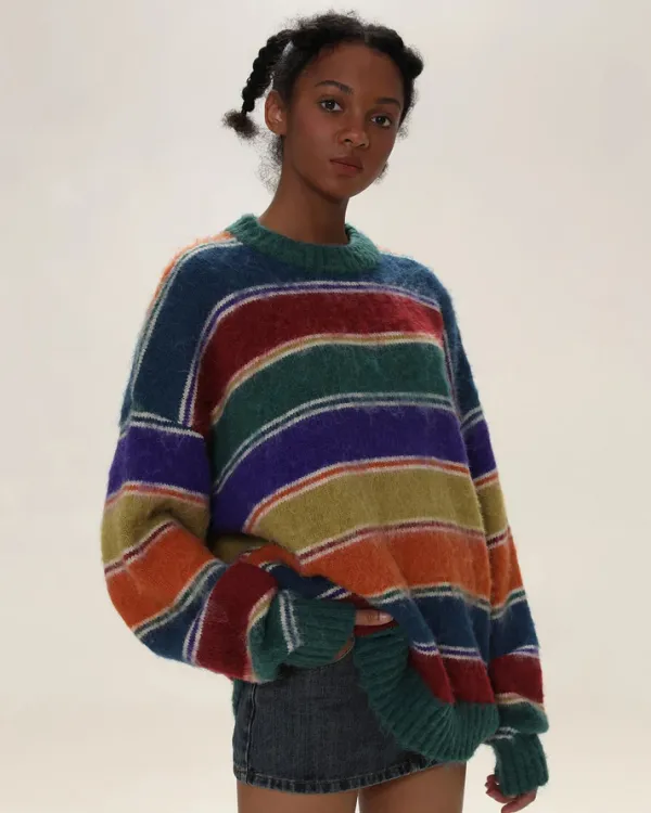 Striped Sweaters|Sweaters*Boogzel Clothing Teenage Dream Striped Sweater Multi