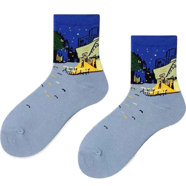 Socks*Boogzel Clothing The Night Café Van Gogh Socks Blue