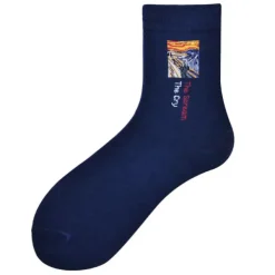 Socks*Boogzel Clothing The Scream Munch Socks NavyBlue