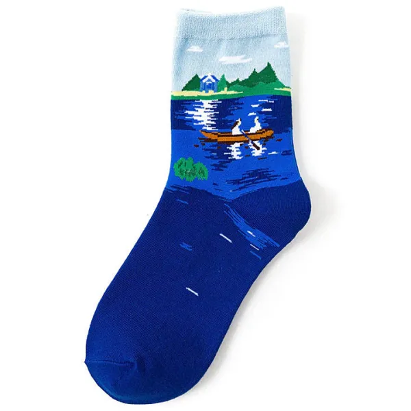 Socks*Boogzel Clothing The Skiff Renoir Socks Blue