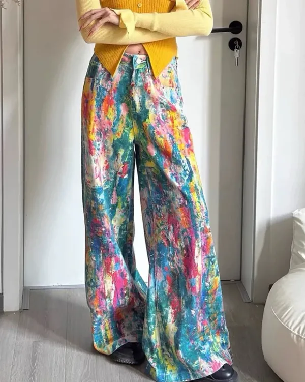 Jeans*Boogzel Clothing Tie-Dye Wide-Leg Jeans Multi