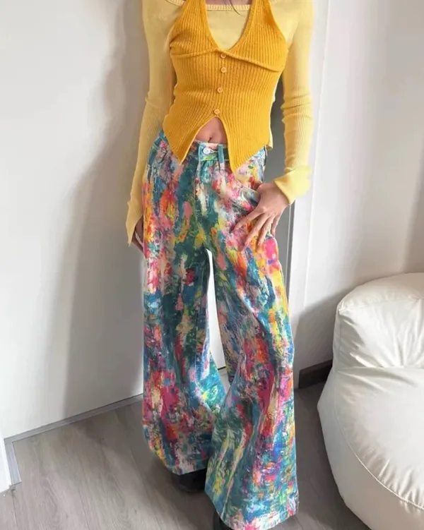 Jeans*Boogzel Clothing Tie-Dye Wide-Leg Jeans Multi