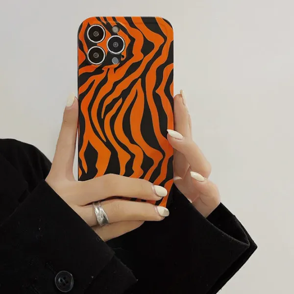 Iphone Cases*Boogzel Clothing Tiger Pattern iPhone Case Orange/black