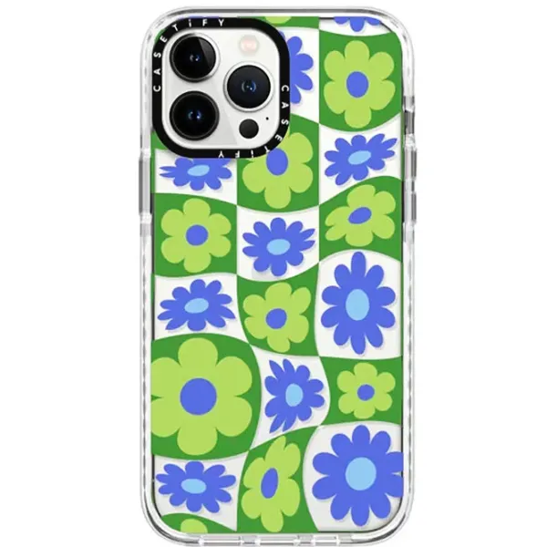 Iphone Cases*Boogzel Clothing Trippy Flower Checker iPhone Case Green