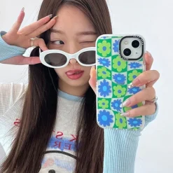 Iphone Cases*Boogzel Clothing Trippy Flower Checker iPhone Case Green
