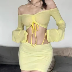 Dresses & Rompers*Boogzel Clothing Tropical Sun Top & Skirt Set Yellow