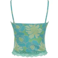 Y2K Tops*Boogzel Clothing Tropical Vibes Tank Top Blue/green