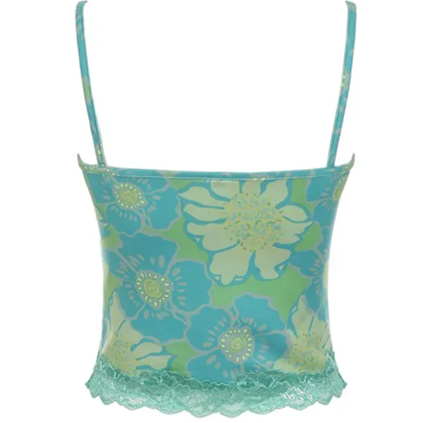 Y2K Tops*Boogzel Clothing Tropical Vibes Tank Top Blue/green