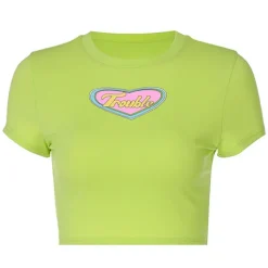 Y2K Tops|Aesthetic T-Shirts & Graphic Tees*Boogzel Clothing Trouble Crop Top in Green