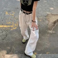 Jeans*Boogzel Clothing Try Again Skater Jeans White