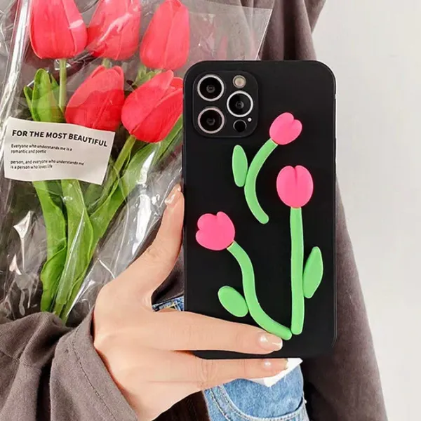 Iphone Cases*Boogzel Clothing Tulip Black iPhone Case