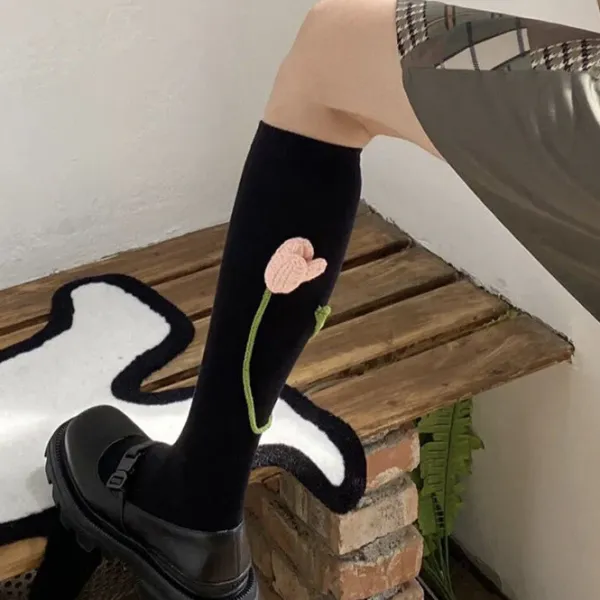 Socks*Boogzel Clothing Tulip Knee Socks Black