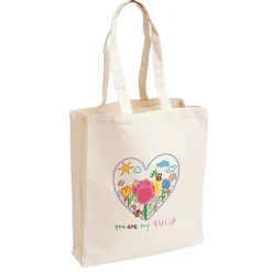 Bags & Purses*Boogzel Clothing Tulip Embroidery Aesthetic Tote Bag White/pink