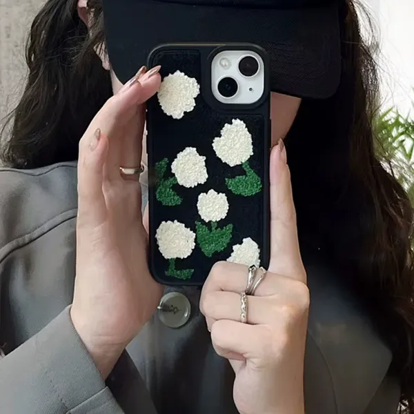 Iphone Cases*Boogzel Clothing Tulip Embroidery iPhone Case Black