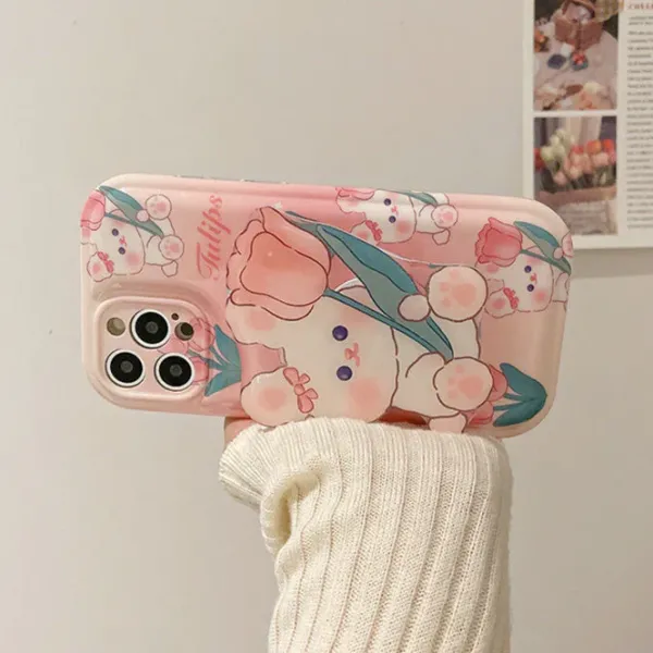 Iphone Cases*Boogzel Clothing Tulips Bunny iPhone Case Pink