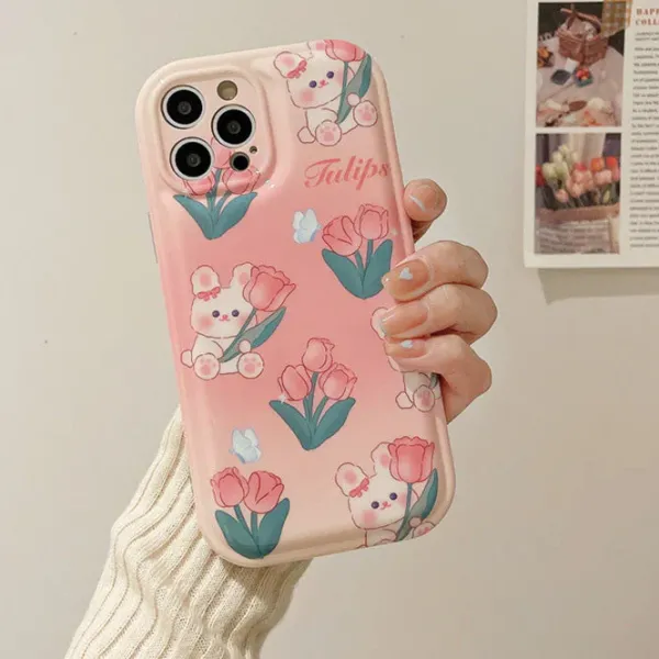 Iphone Cases*Boogzel Clothing Tulips Bunny iPhone Case Pink
