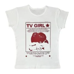 Y2K Tops|Aesthetic T-Shirts & Graphic Tees*Boogzel Clothing TV Girl Y2K Aesthetic Baby Tee