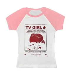 Y2K Tops|Aesthetic T-Shirts & Graphic Tees*Boogzel Clothing TV Girl Y2K Aesthetic Baby Tee