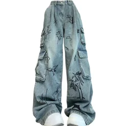 Jeans*Boogzel Clothing Urban Art Cargo Jeans Blue