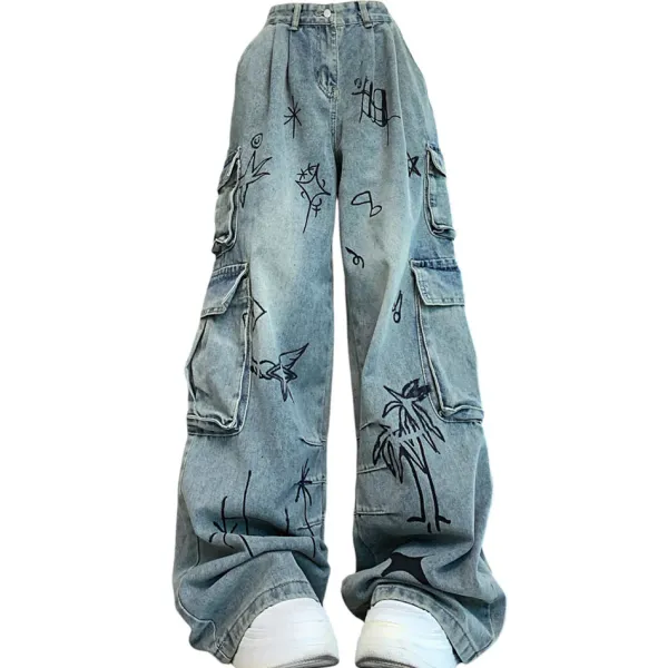 Jeans*Boogzel Clothing Urban Art Cargo Jeans Blue