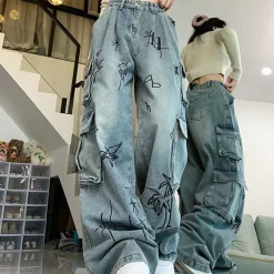 Jeans*Boogzel Clothing Urban Art Cargo Jeans Blue