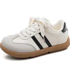 Aesthetic Sneakers*Boogzel Clothing Vacay Mode Striped Sneakers Beige/black