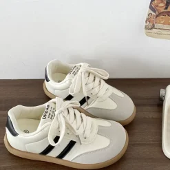 Aesthetic Sneakers*Boogzel Clothing Vacay Mode Striped Sneakers Beige/black