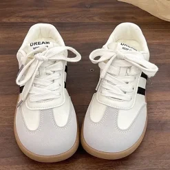 Aesthetic Sneakers*Boogzel Clothing Vacay Mode Striped Sneakers Beige/black