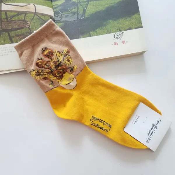 Socks*Boogzel Clothing Van Gogh's Sunflowers Socks Yellow