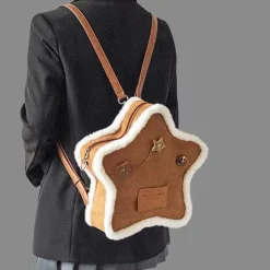 Bags & Purses*Boogzel Clothing Vanilla Girl Sheepskin Star Backpack Brown