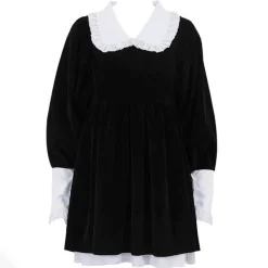 Dresses & Rompers*Boogzel Clothing Velvet Collar Mini Black Dress