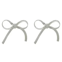 Earrings*Boogzel Clothing Vintage Aesthetic Chain Bow Earrings Silver