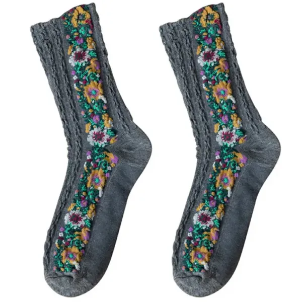 Socks*Boogzel Clothing Vintage Embroidered Floral Socks