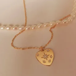Necklaces & Chokers*Boogzel Clothing Vintage Heart Coin Necklace Gold