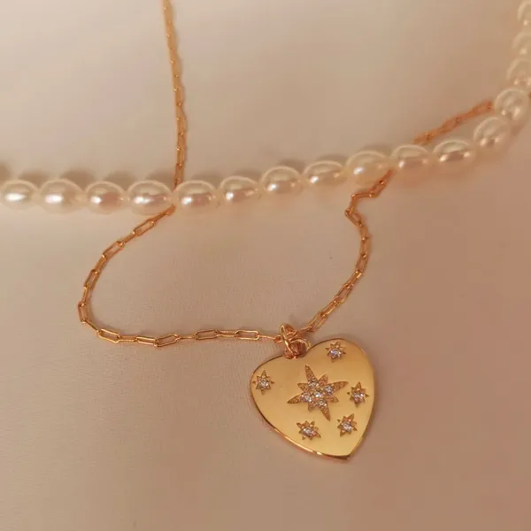 Necklaces & Chokers*Boogzel Clothing Vintage Heart Coin Necklace Gold