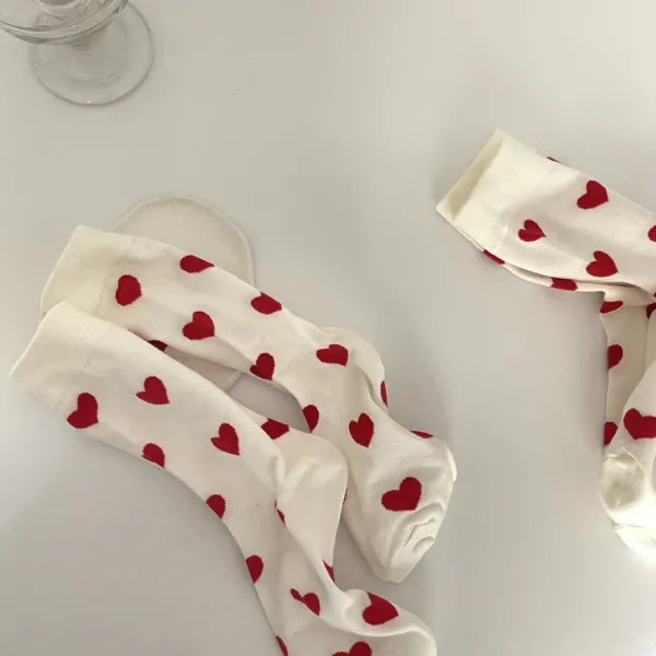 Socks*Boogzel Clothing Vintage Red Hearts Socks