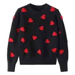 Sweaters*Boogzel Clothing Vintage Red Hearts Sweater
