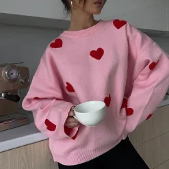 Sweaters*Boogzel Clothing Vintage Red Hearts Sweater