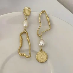 Earrings*Boogzel Clothing Vintage Style Aesthetic Earrings Gold