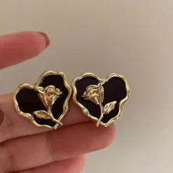 Earrings*Boogzel Clothing Vintage Style Rose Heart Earrings