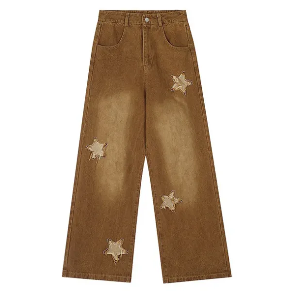 Jeans*Boogzel Clothing Vintage Style Star Patch Jeans