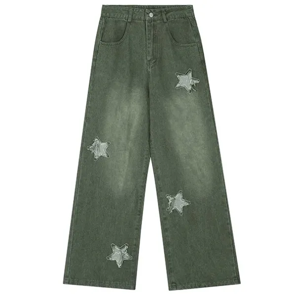 Jeans*Boogzel Clothing Vintage Style Star Patch Jeans