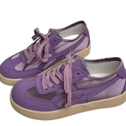 Aesthetic Sneakers*Boogzel Clothing Violet Suede Retro Sneakers Purple