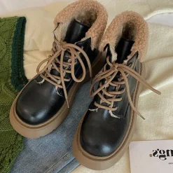 Classics|Boots / Platform Boots*Boogzel Clothing Warm Sheepskin Ankle Boots