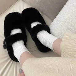 Mad*Boogzel Clothing Warm Sheepskin Ballet Flats