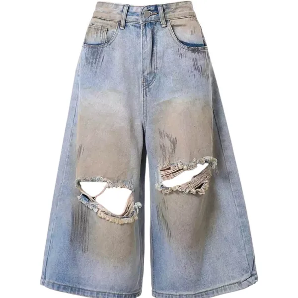Mens|Shorts*Boogzel Clothing Wash Me Out Distressed Denim Shorts Blue